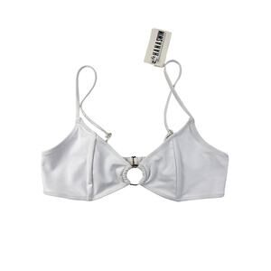 La Hana Swim - Jean Structured O Ring Detail Bikini Top in White